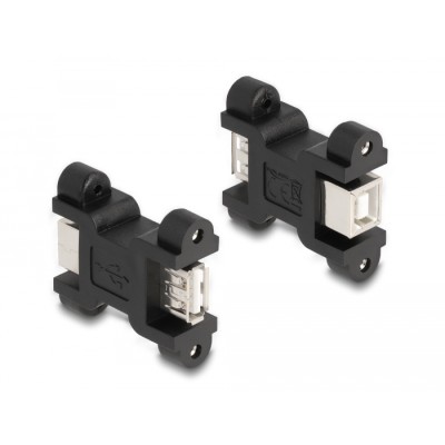 Delock USB 2.0 Adapter Type-A female to Type-B female with screw connection
