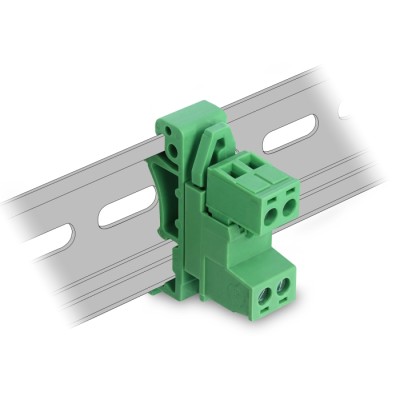 Delock Terminal Block Set for DIN Rail 2 pin with pitch 5.08 mm angled