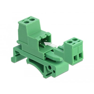 Delock Terminal Block Set for DIN Rail 2 pin with pitch 5.08 mm angled 2