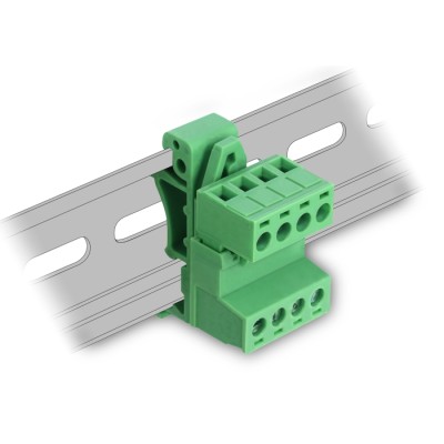 Delock Terminal Block Set for DIN Rail 4 pin with pitch 5.08 mm angled
