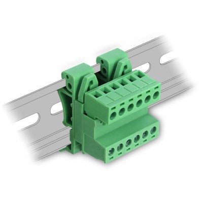Delock Terminal Block Set for DIN Rail 6 pin with pitch 5.08 mm angled