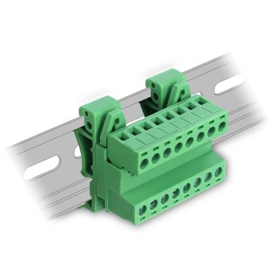 Delock Terminal Block Set for DIN Rail 8 pin with pitch 5.08 mm angled