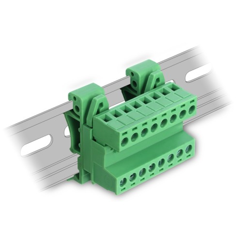 Delock Terminal Block Set for DIN Rail 8 pin with pitch 5.08 mm angled
