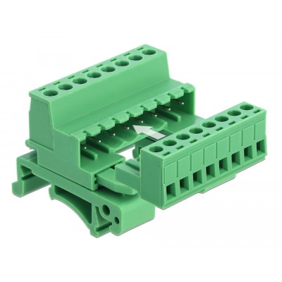 Delock Terminal Block Set for DIN Rail 8 pin with pitch 5.08 mm angled 2