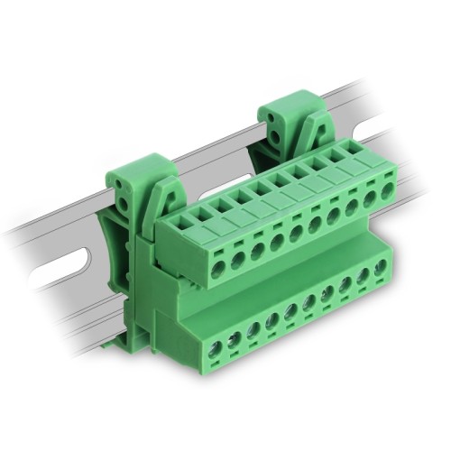 Delock Terminal Block Set for DIN Rail 10 pin with pitch 5.08 mm angled