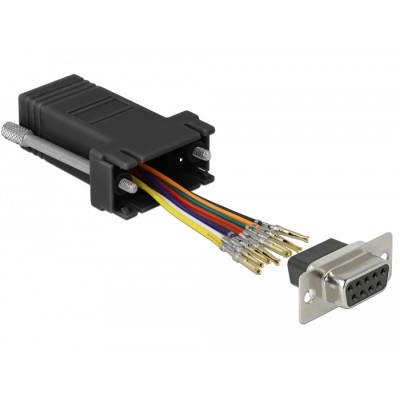 Delock D-Sub 9 pin female to RJ45 female Assembly Kit black
