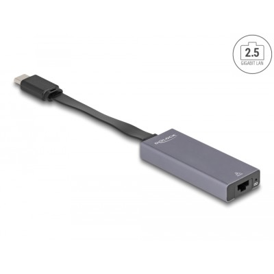 Delock USB Type-C™ Network Adapter 2.5 Gigabit LAN 1 x RJ45 slim