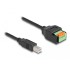 Delock USB 2.0 Cable Type-B male to Terminal Block Adapter with push button 15 cm