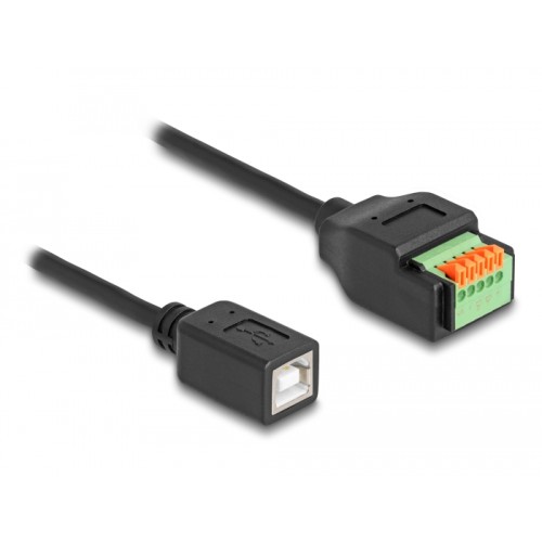 Delock USB 2.0 Cable Type-B female to Terminal Block Adapter with push button 15 cm