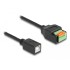 Delock USB 2.0 Cable Type-B female to Terminal Block Adapter with push button 15 cm