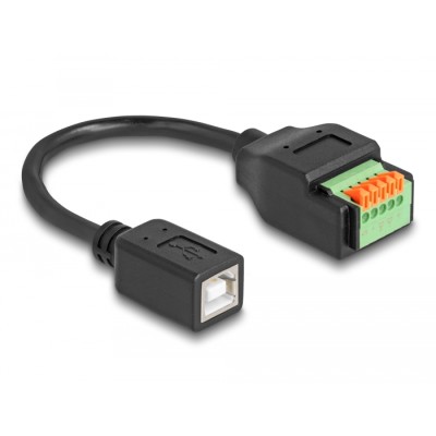Delock USB 2.0 Cable Type-B female to Terminal Block Adapter with push button 15 cm 2