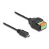 Delock USB 2.0 Cable Type Micro-B male to Terminal Block Adapter with push button 15 cm