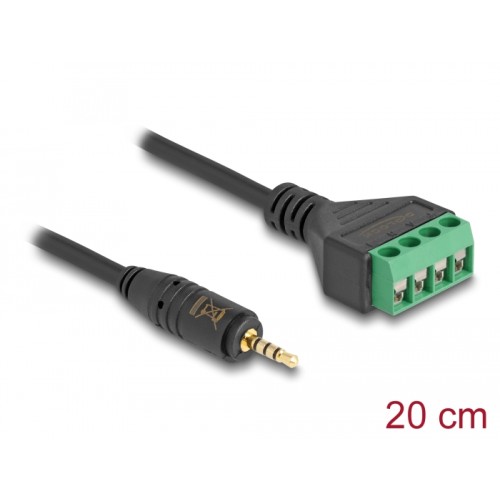 Delock Cable Stereo jack male 2.5 mm 4 pin to Terminal Block Adapter 20 cm