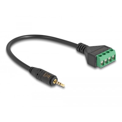 Delock Cable Stereo jack male 2.5 mm 4 pin to Terminal Block Adapter 20 cm 2