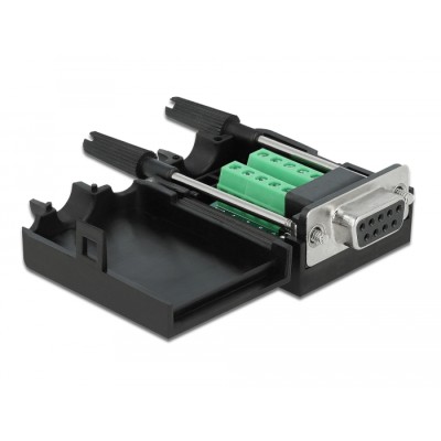 Delock D-Sub9 female to Terminal Block with Enclosure