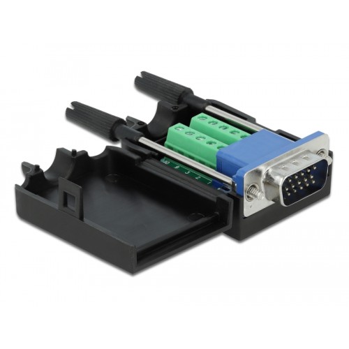 Delock VGA15 male to Terminal Block Adapter with Enclosure