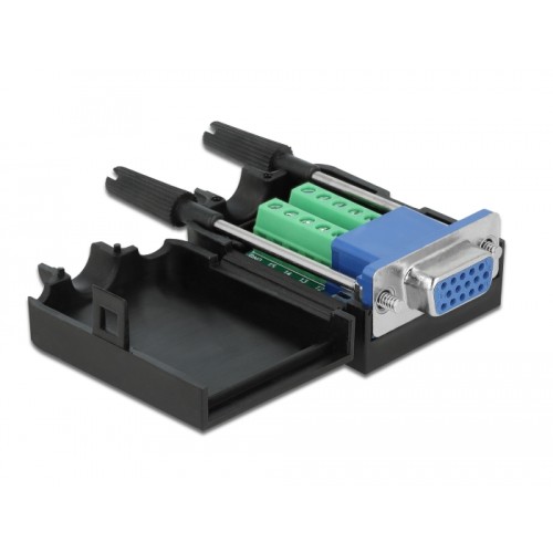 Delock VGA15 female to Terminal Block Adapter with Enclosure