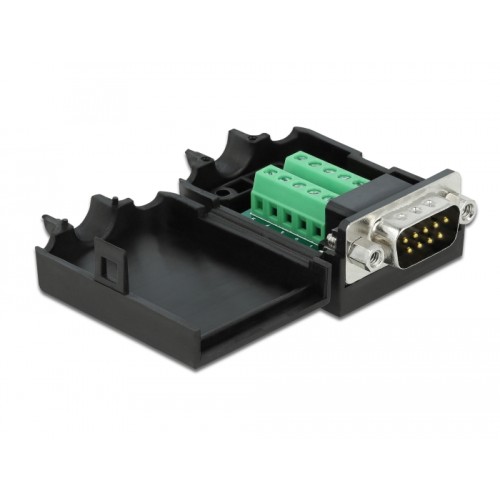 Delock D-Sub9 male to Terminal Block with Enclosure