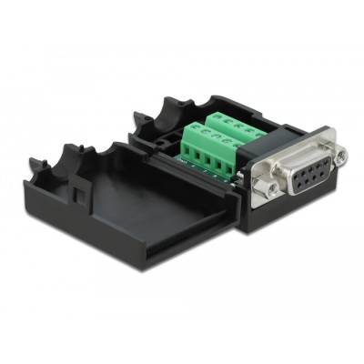 Delock D-Sub9 female to Terminal Block with Enclosure