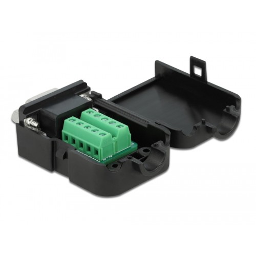 Delock D-Sub9 female to Terminal Block with Enclosure