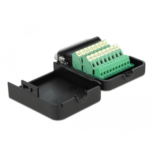 Delock D-Sub25 male to Terminal Block Adapter with Enclosure