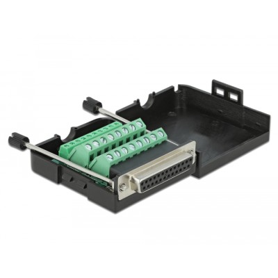 Delock D-Sub25 female to Terminal Block with Enclosure