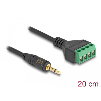 Delock Cable Stereo jack male 3.5 mm 4 pin to Terminal Block Adapter 20 cm