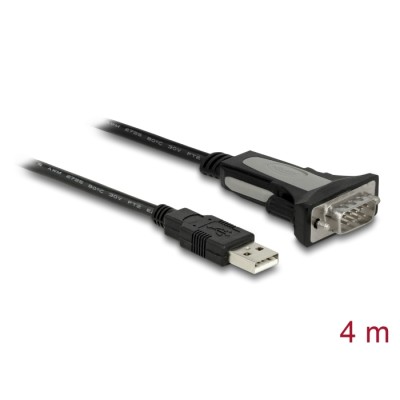 Delock Adapter USB 2.0 Type-A to 1 x serial RS-232 DB9 4 m