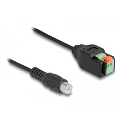 Delock Cable RCA jack to Terminal Block Adapter with push-button 15 cm