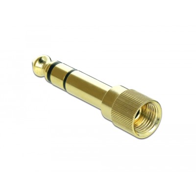 Delock Adapter 6.35 mm Stereo plug to 3.5 mm Stereo jack 3 pin metal screwable