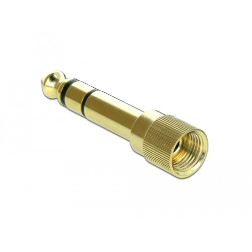 Delock Adapter 6.35 mm Stereo plug to 3.5 mm Stereo jack 3 pin metal screwable
