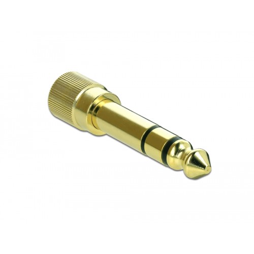 Delock Adapter 6.35 mm Stereo plug to 3.5 mm Stereo jack 3 pin metal screwable