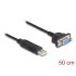 Delock USB 2.0 to serial RS-232 adapter D-Sub 9 female with compact connector housing 50 cm FTDI