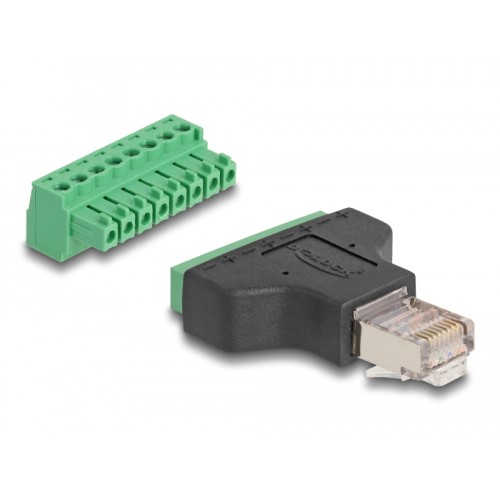 Delock Adapter RJ45 male - Terminal Block 8 pin 2-part 3.81 mm