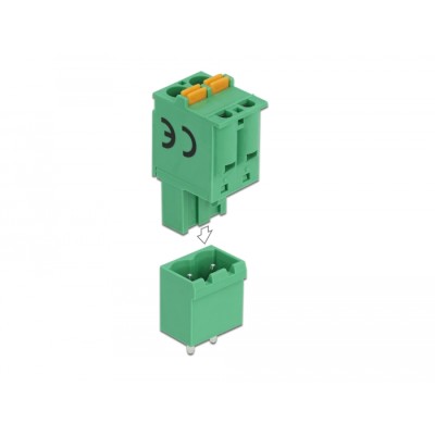 Delock Terminal block set for PCB 2 pin 5.08 mm pitch vertical