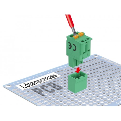 Delock Terminal block set for PCB 2 pin 5.08 mm pitch vertical