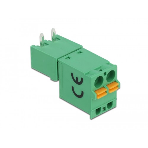 Delock Terminal block set for PCB 2 pin 5.08 mm pitch horizontal