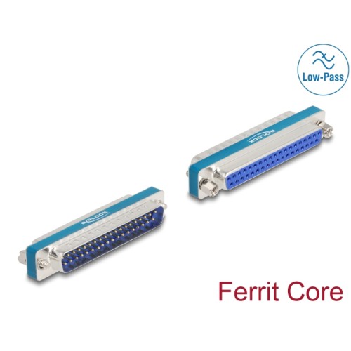 Delock RF/EMI Interference Suppression Filter D-Sub 37 pin male to female with low-pass inductive
