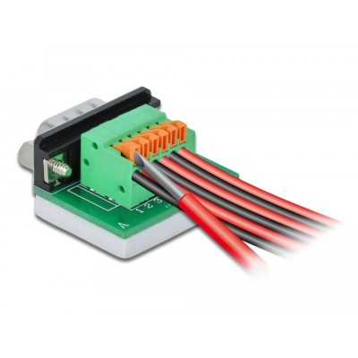 Delock D-Sub9 male to Terminal Block with Push Button horizontal 2