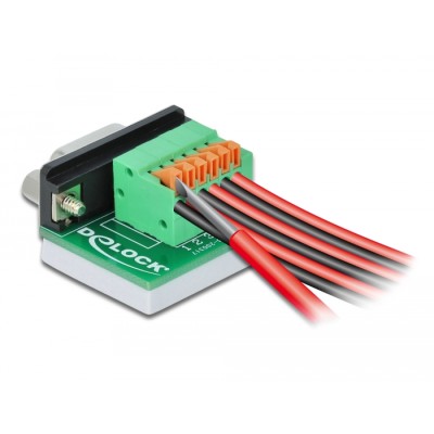 Delock D-Sub9 female to Terminal Block with Push Button horizontal 2