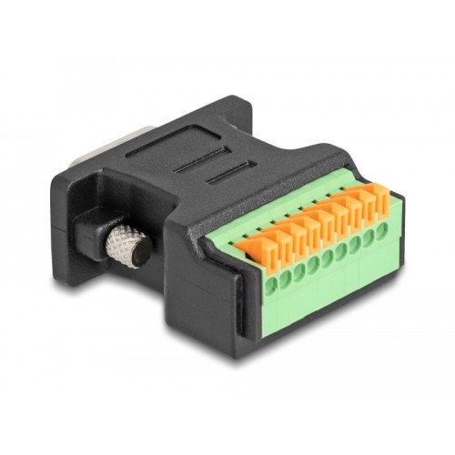 Delock D-Sub 9 male to Terminal Block Adapter with push-button