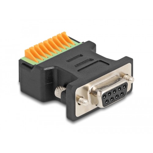 Delock D-Sub 9 female to Terminal Block Adapter with push-button