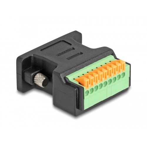 Delock D-Sub 9 female to Terminal Block Adapter with push-button