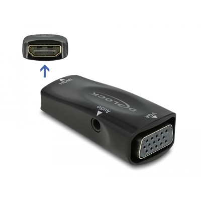 Delock Adapter HDMI-A female to VGA female 1080p with Audio