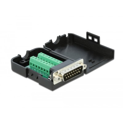 Delock D-Sub15 male to Terminal Block with Enclosure