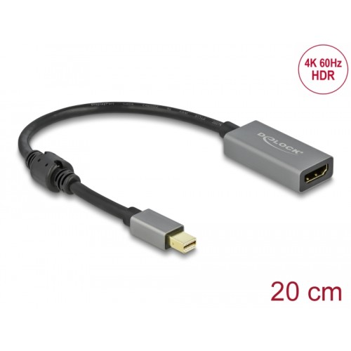 Delock Active mini DisplayPort 1.4 to HDMI Adapter 4K 60 Hz (HDR)