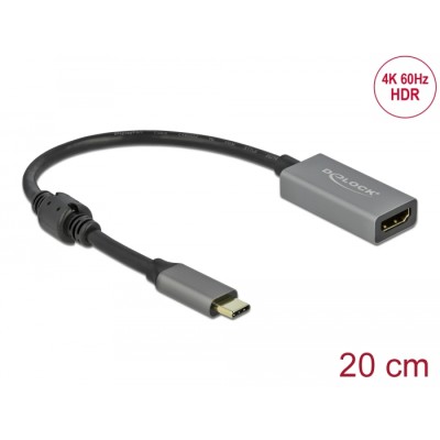 Delock Active USB Type-C™ to HDMI Adapter (DP Alt Mode) 4K 60 Hz (HDR)
