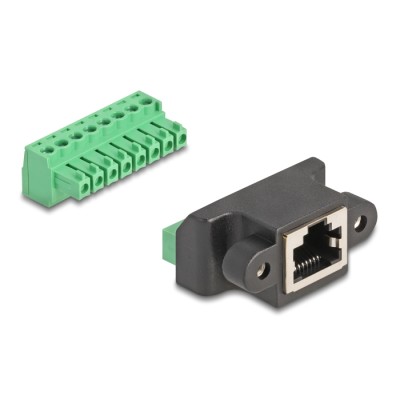Delock RJ45 jack to Terminal Block Adapter for Installation 8 pin 2-part