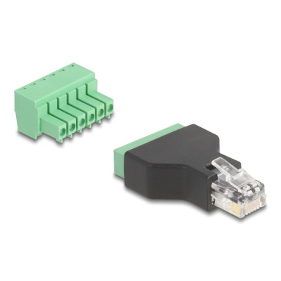 Delock RJ12 plug to Terminal Block Adapter 6 pin 2-part