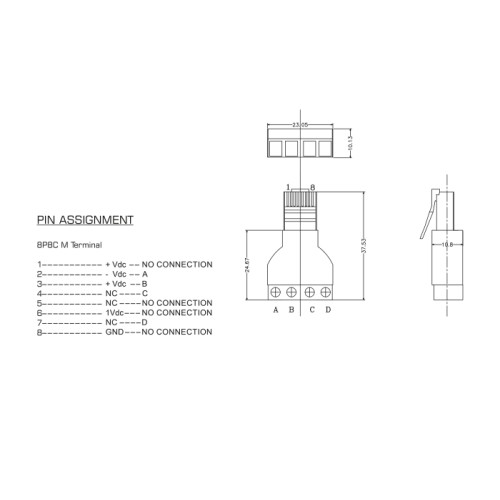 Delock RJ45 plug to Terminal Block Adapter 4 pin